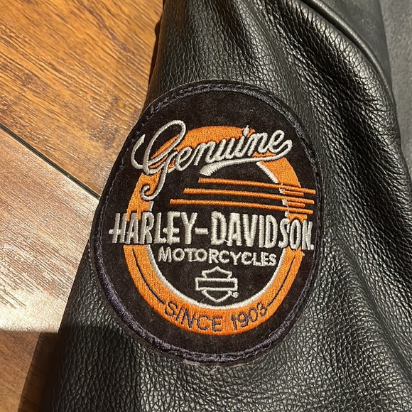 Harley Davidson Mens Leather Coat Large - Picture 3 of 15